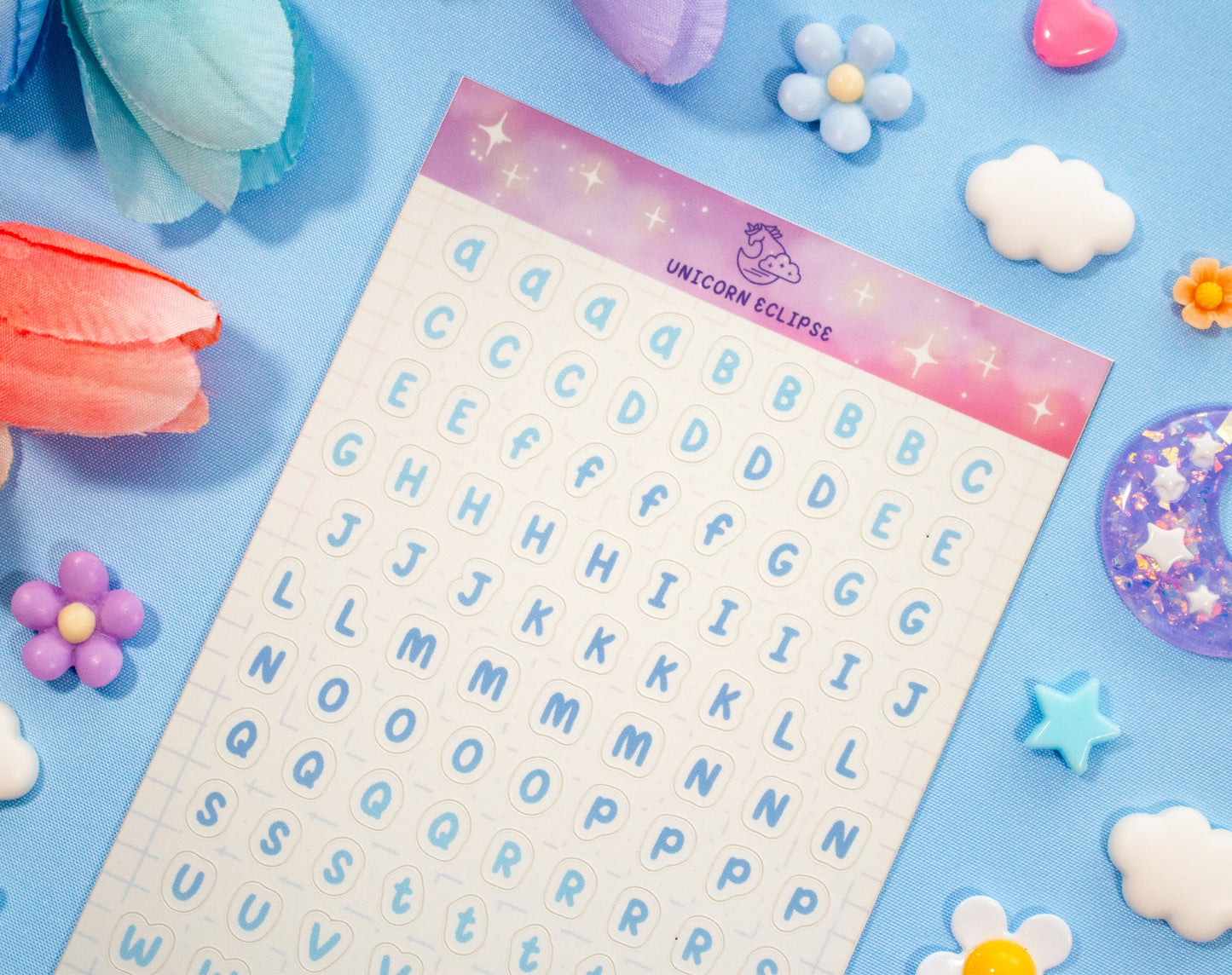 Alphabet Sticker Sheet (Blue)