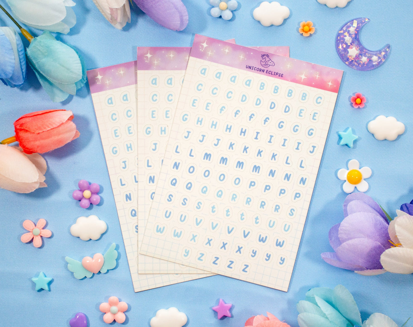 Alphabet Sticker Sheet (Blue)