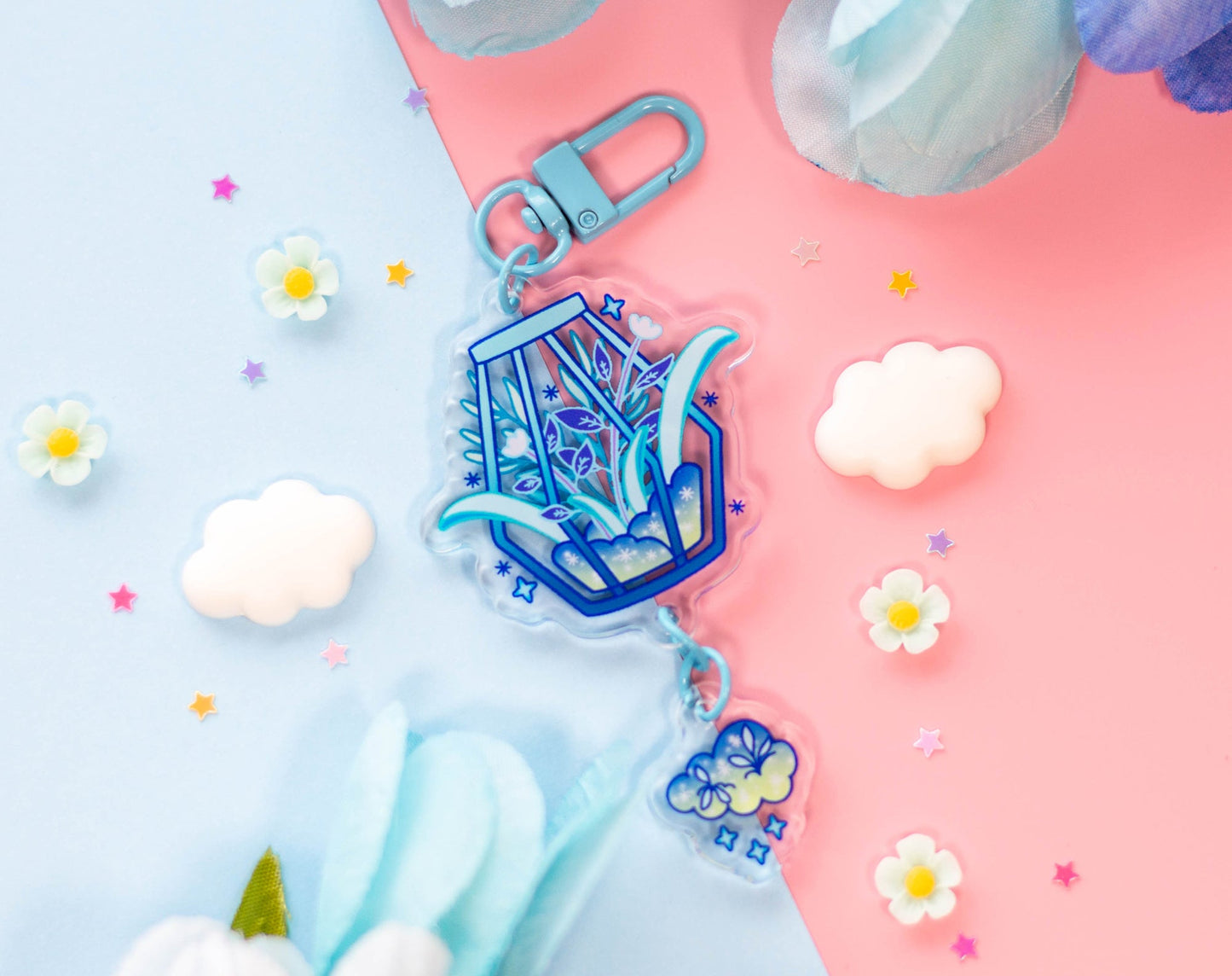 Winter Terrarium Linked Keychain