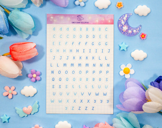 Alphabet Sticker Sheet (Blue)