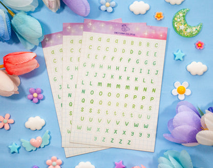 Alphabet Sticker Sheet (Green)