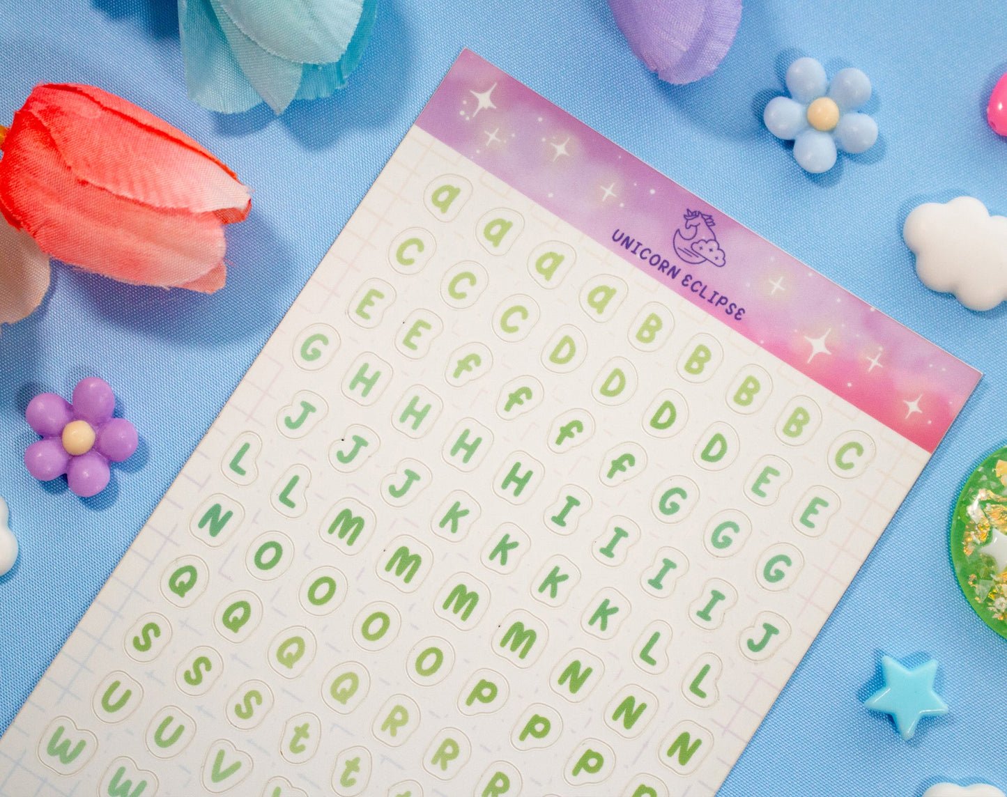 Alphabet Sticker Sheet (Green)