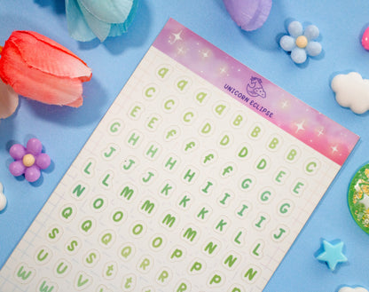 Alphabet Sticker Sheet (Green)
