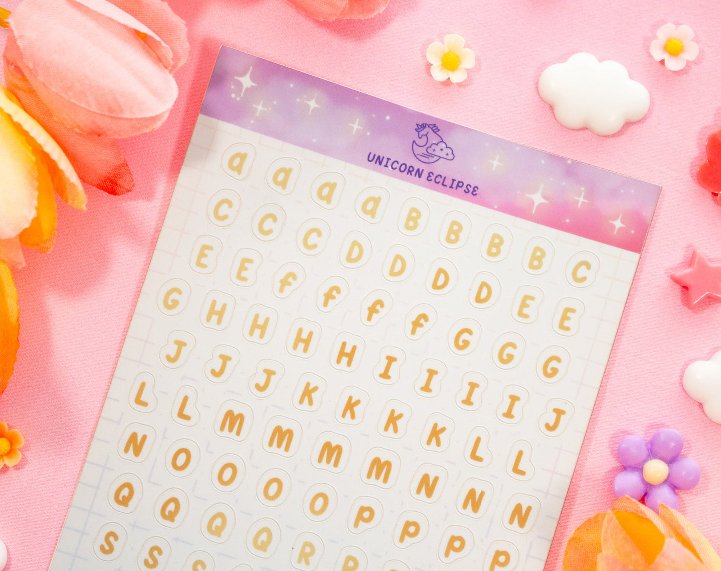 Alphabet Sticker Sheet (Yellow)