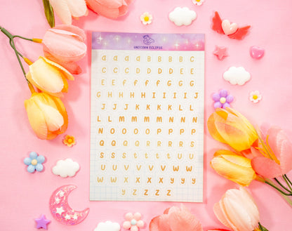 Alphabet Sticker Sheet (Yellow)