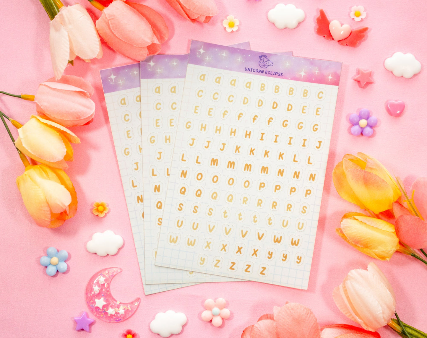 Alphabet Sticker Sheet (Yellow)
